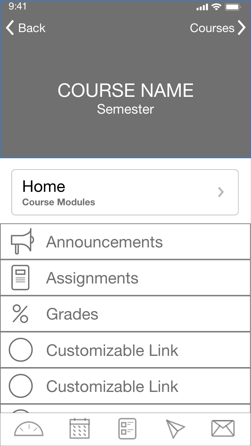 Canvas Wireframe - Course Page