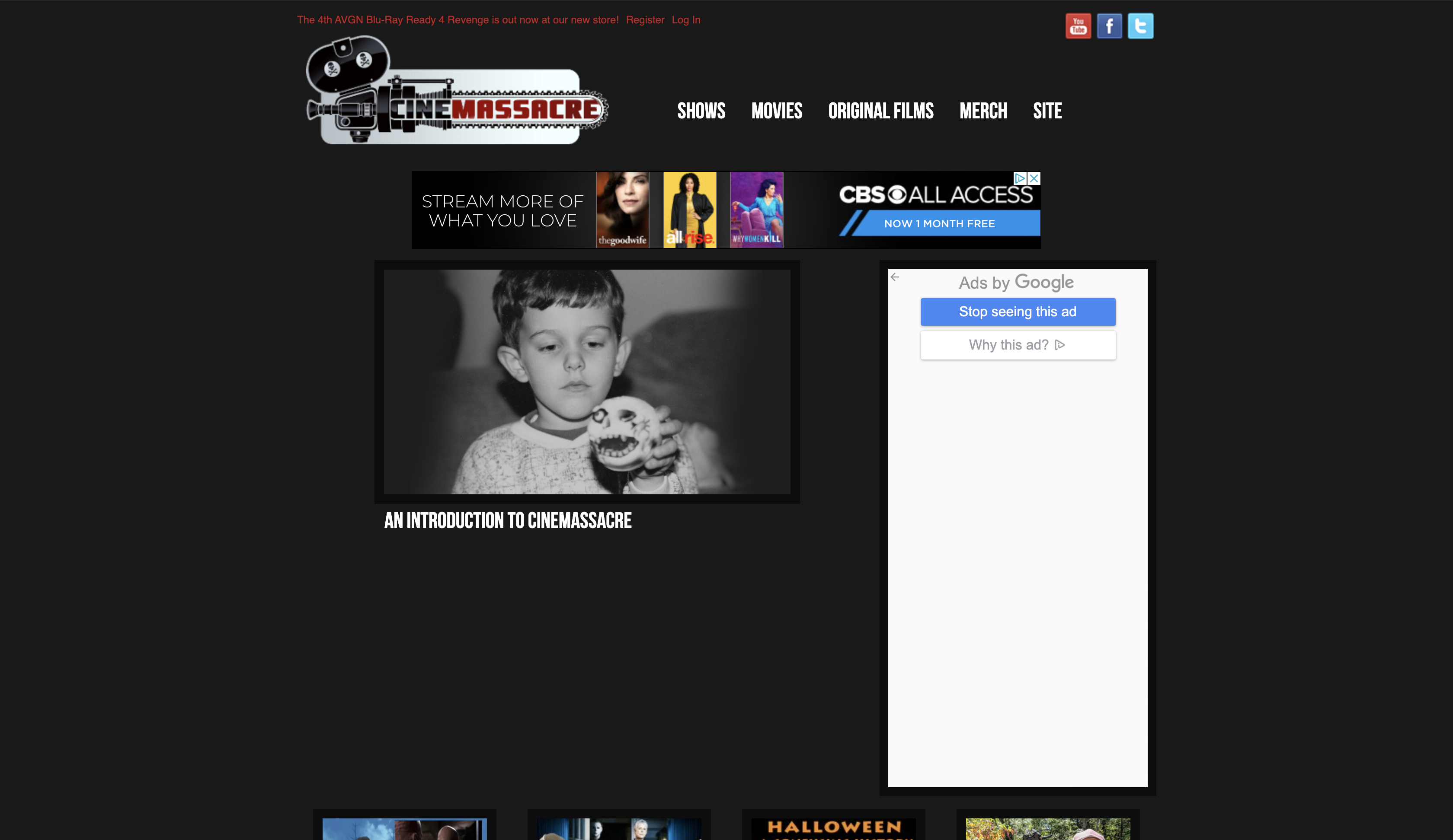 Cinemassacre Homepage 1