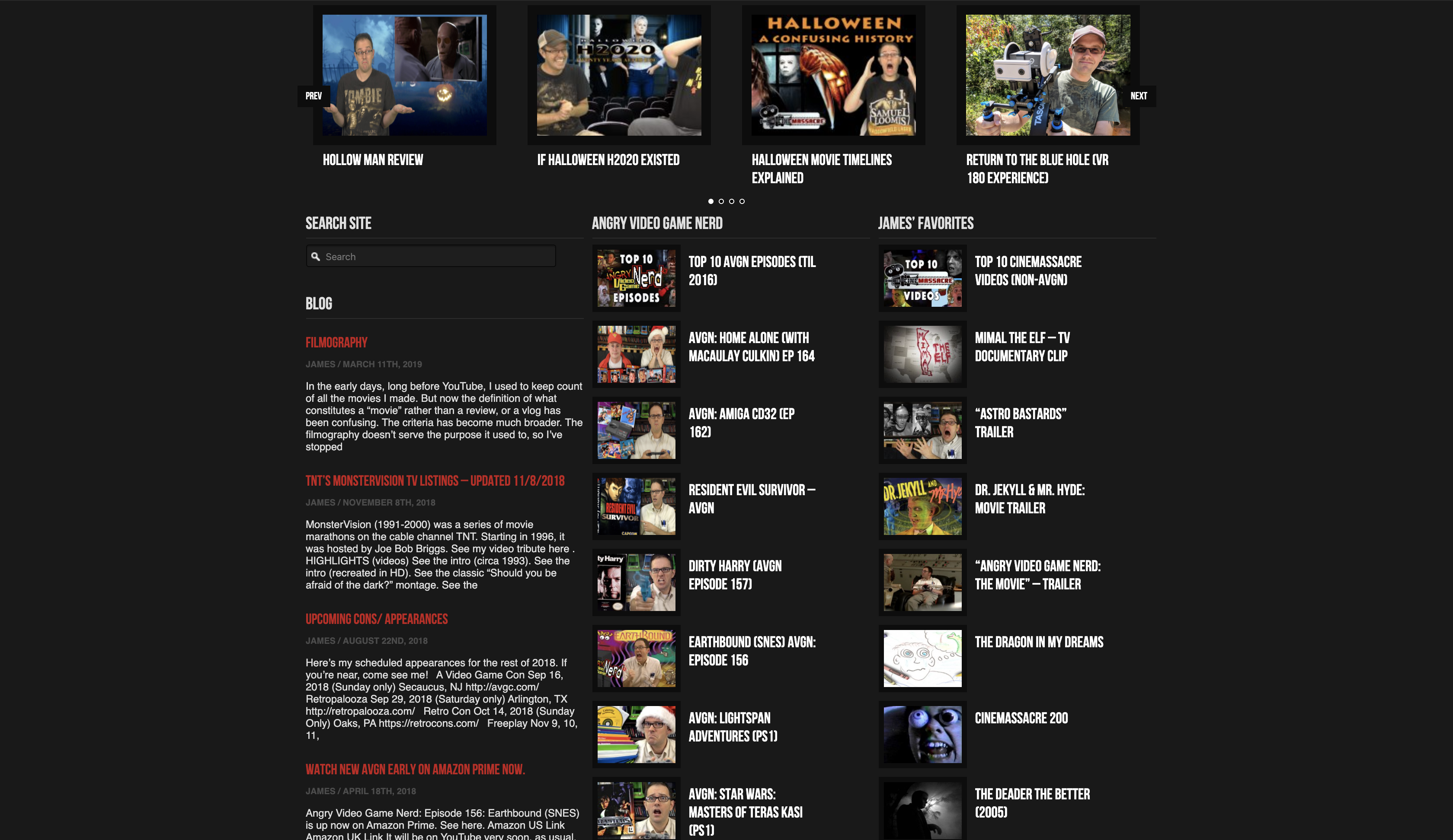 Cinemassacre Homepage 2